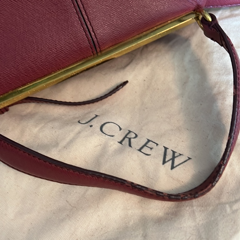 NWT J Crew Burgundy Leather Crossbody Satchel Purse Handbag - Picture 12 of 12